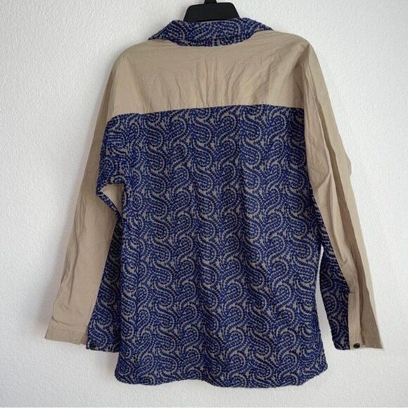 Nicholas Daley Embroidered Raglan Sleeve Button-up Shirt, NWT, Size M - Picture 6 of 11
